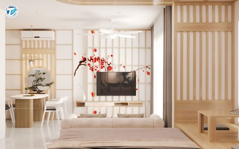 Mẫu Tủ Tivi Đẹp Phong Cách Japandi Tĩnh Tại